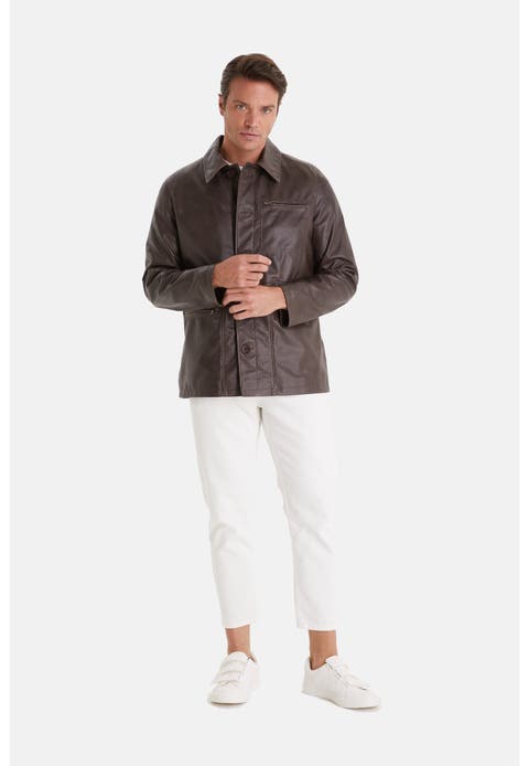 Maximilian Patterned Leather Jacket