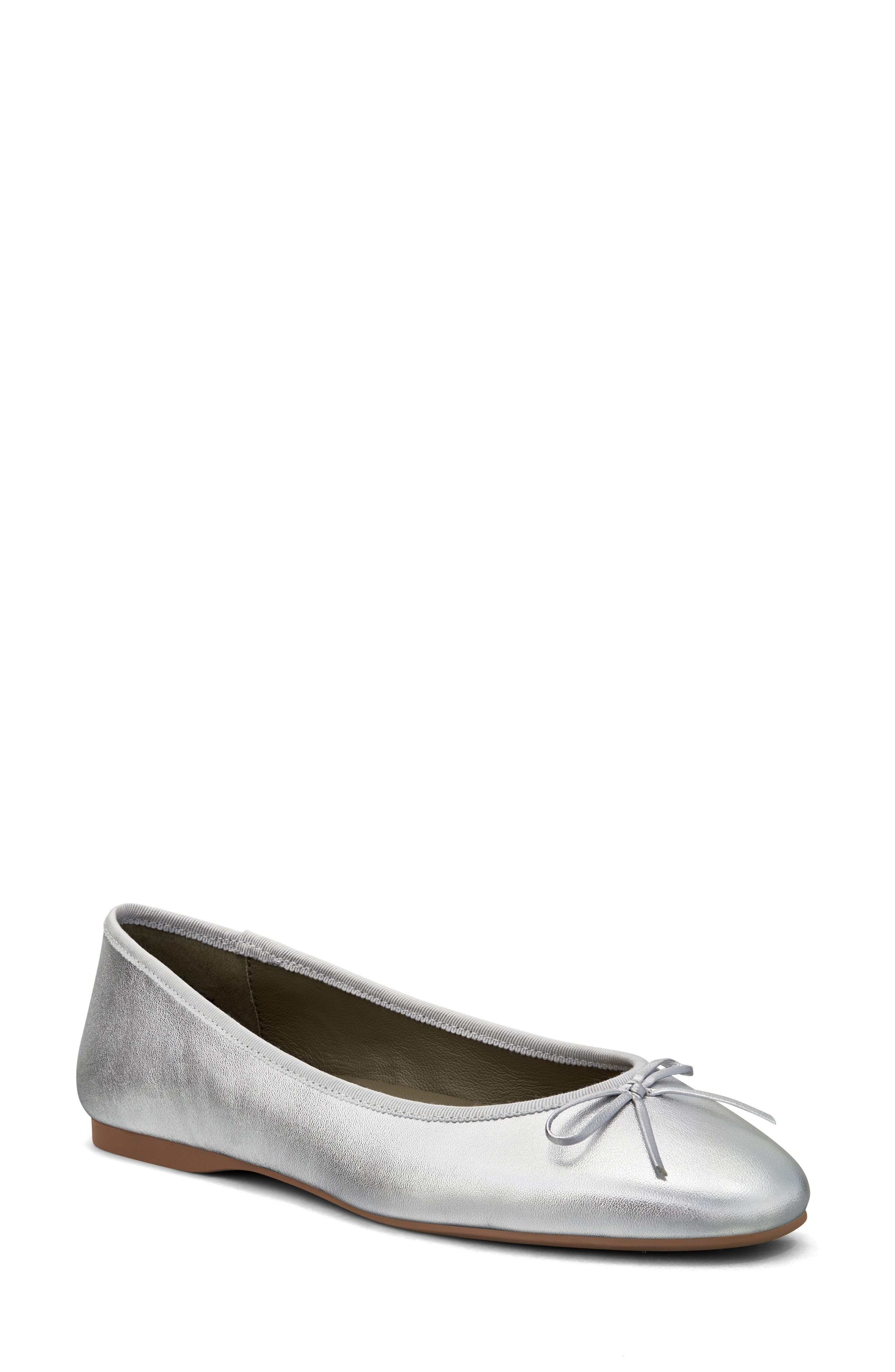Hummingbird Ballet Flat, Main, color, SILVER LEATHER
