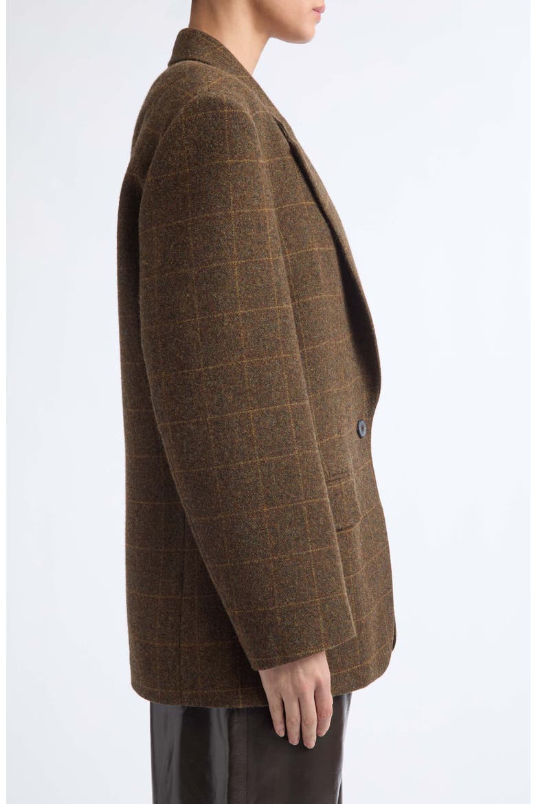 Oversize Check Wool Jacket, Alternate, color, MOSS CHECK