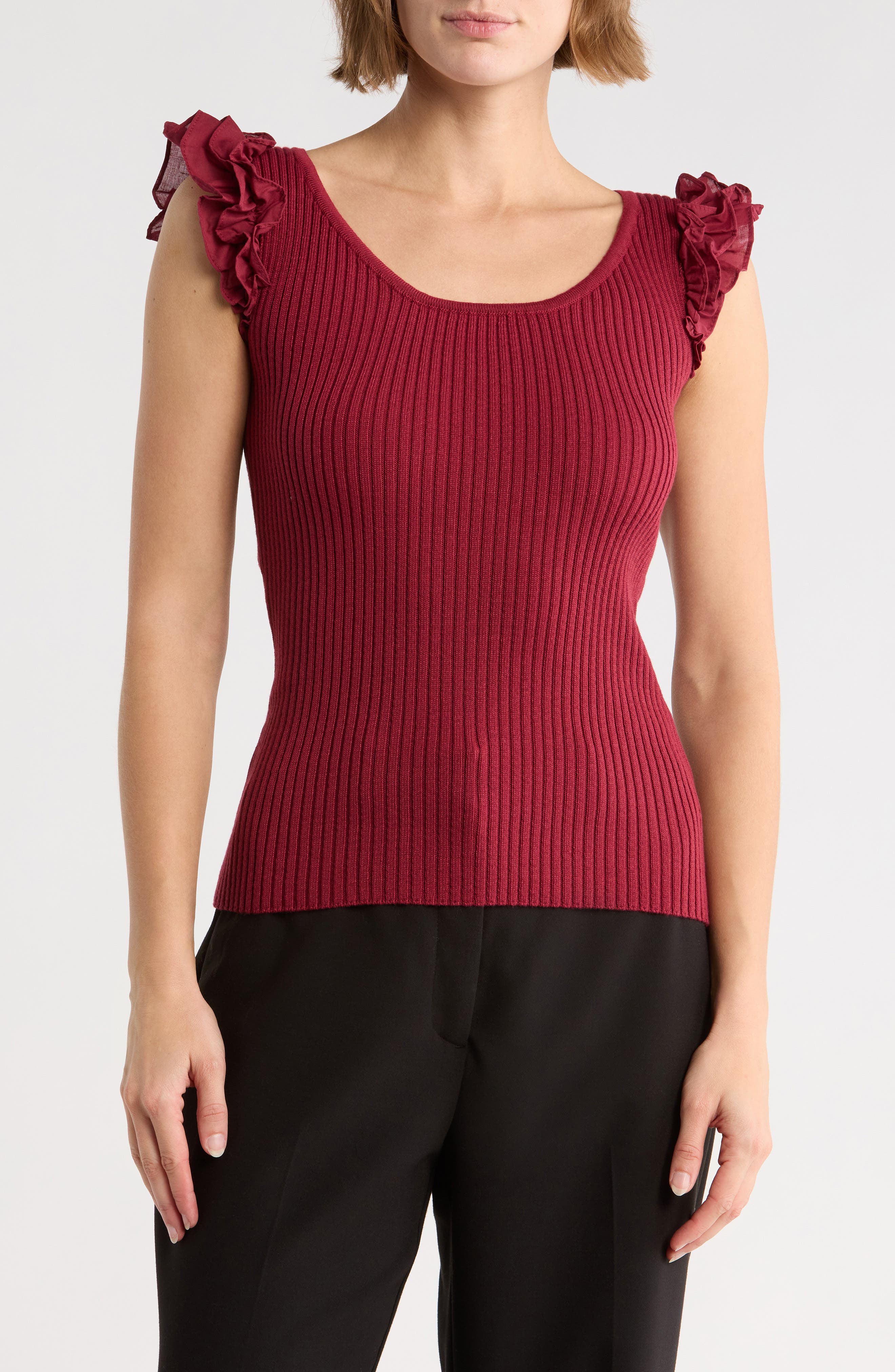 Tart Decla Ruffle Sleeve Knit Top