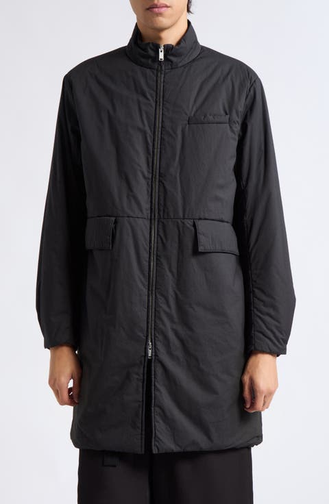 Leather Trim Insulated Cotton Coat