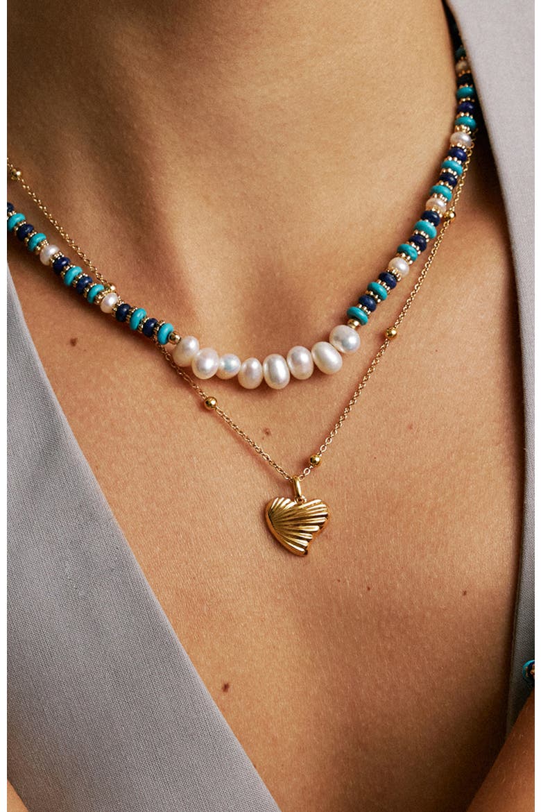 Shell Love Necklace, Alternate, color, Gold