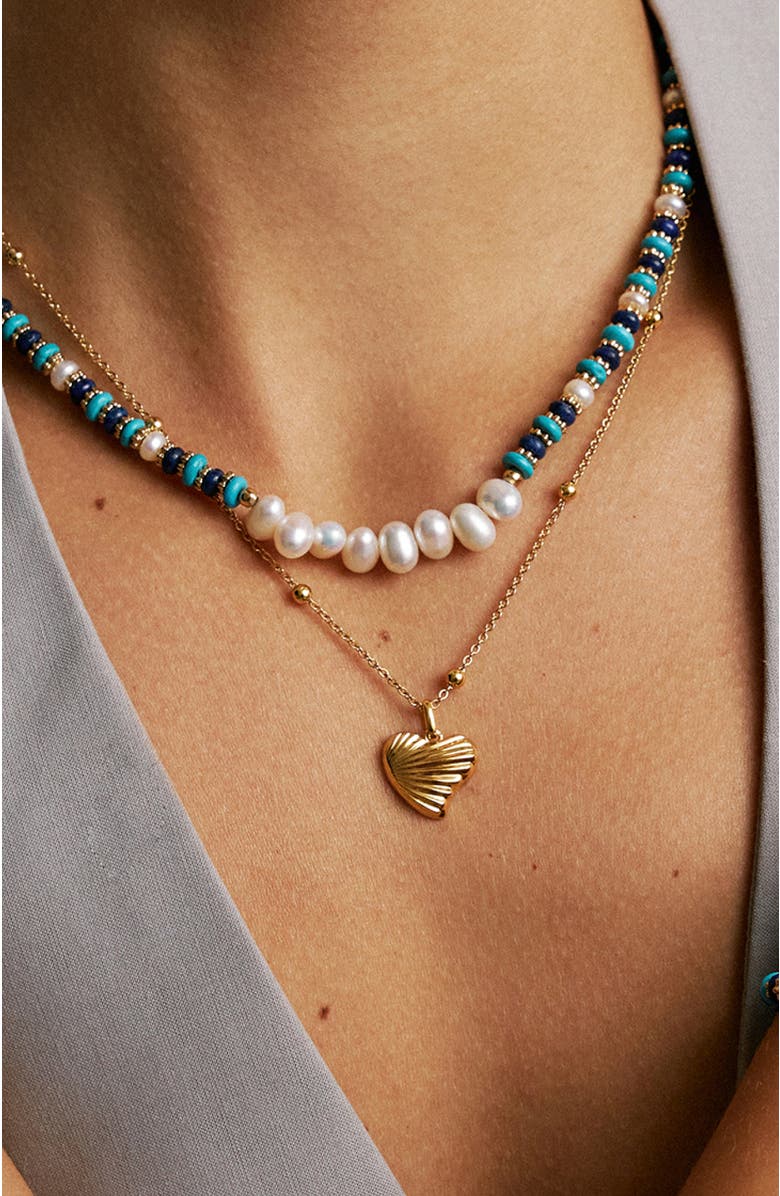 RC RETRO CHIC Shell Love Necklace, Alternate, color, Gold