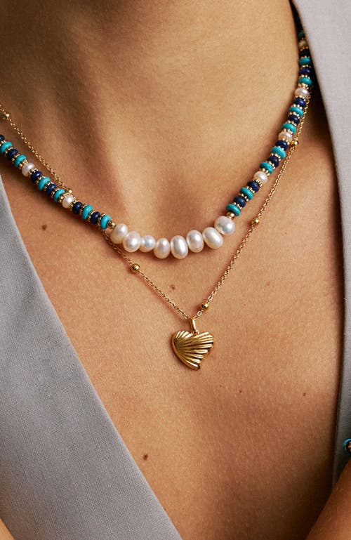 Rc Retro Chic Shell Love Necklace In Gold