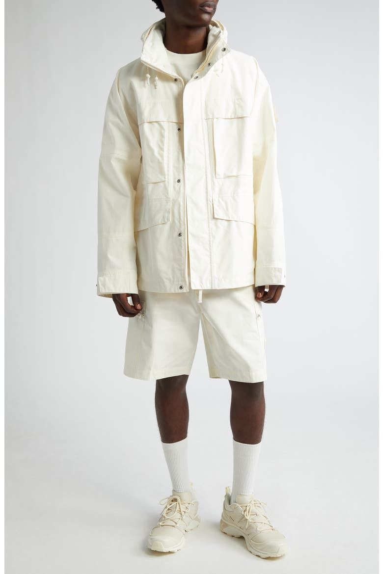 Ghost Cotton Utility Jacket with Stowaway Hood, Alternate, color, NATURAL