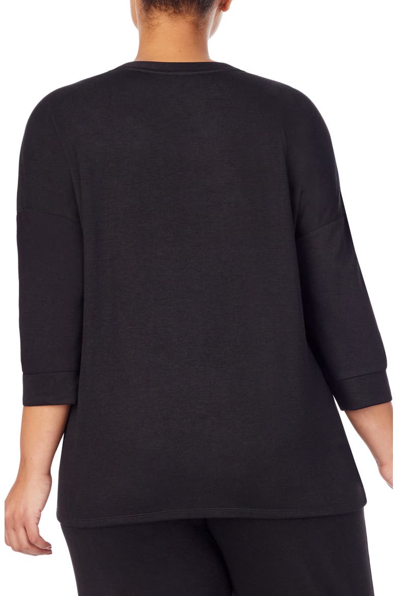 Double Knit High/Low Pullover, Alternate, color, BLACK