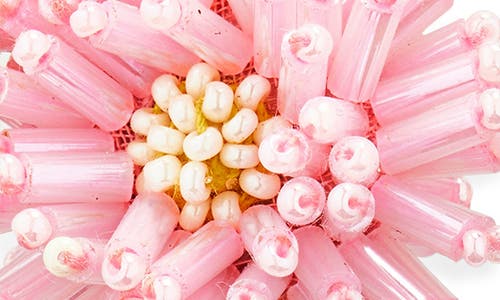 Oscar De La Renta Beaded Pompom Flower Clip-on Earrings In Pink