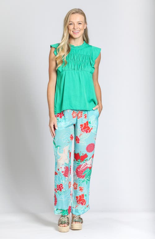 Apny Flutter Sleeve Top In Mint Green