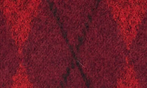 Vince Camuto Argyle Eyelash Jacquard Crewneck Sweater In Burgundy