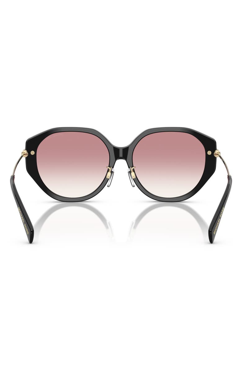 Michael Kors Jinan 56mm Gradient Irregular Sunglasses, Alternate, color, Black / Pink Gradient