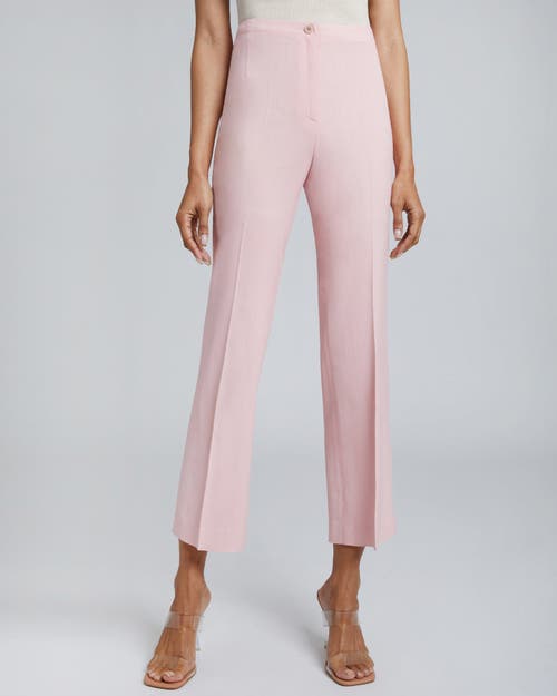 Santorelli Roma Straight Ankle Length Pant Solid Crepe In Petal Pink