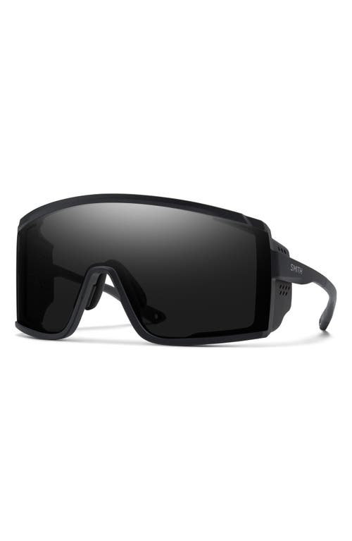 Smith Pursuit 148mm Chromapop™ Glacier Photochromic Polarized Shield Sunglasses In Matte Black/chromapop Black