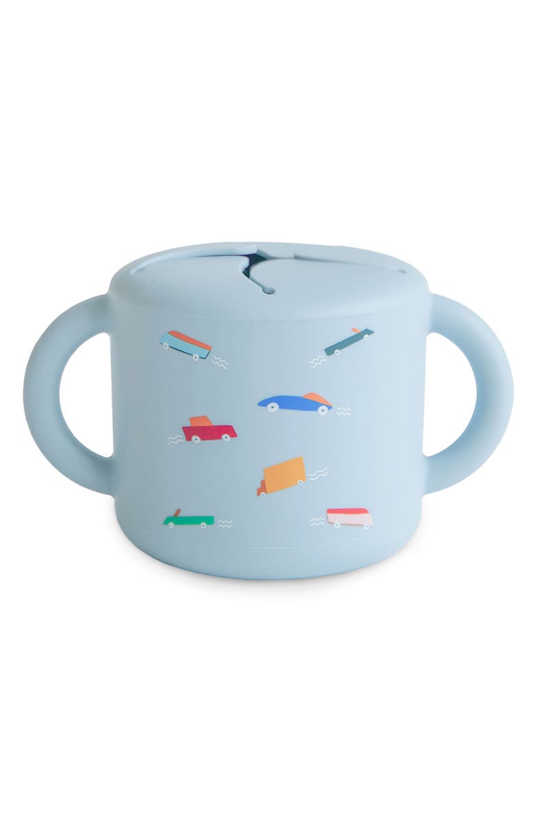 Mushie Silicone Snack Cup, Main, color, Retro Cars