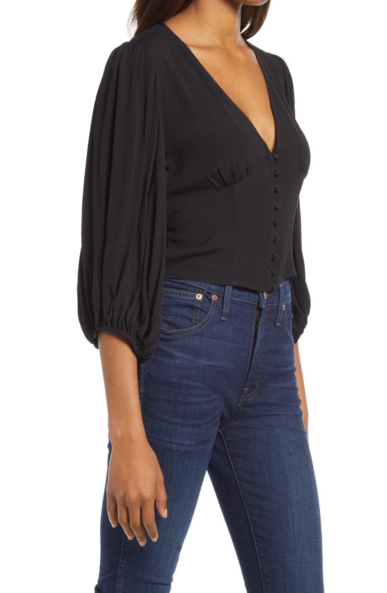 Charlie Holiday Cali Floral V-Neck Blouse, Alternate, color, 