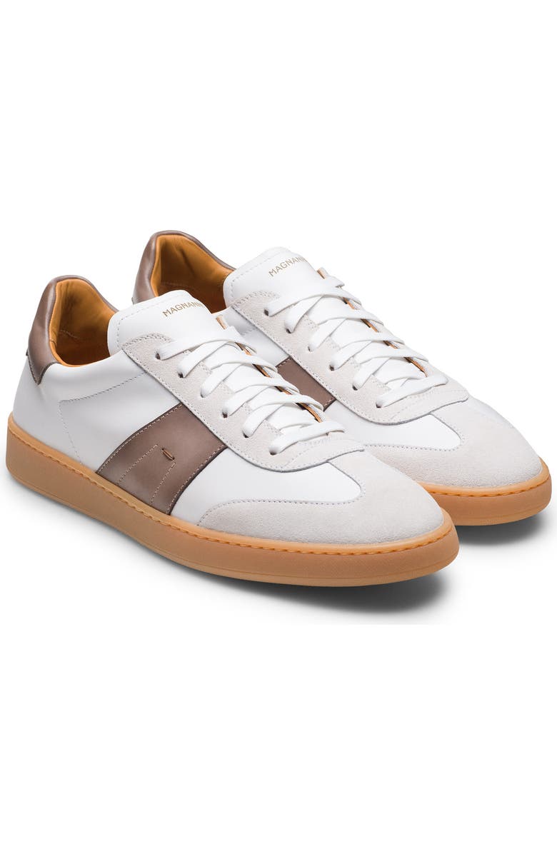 Magnanni Primera Sneaker, Main, color, White And Bonednu