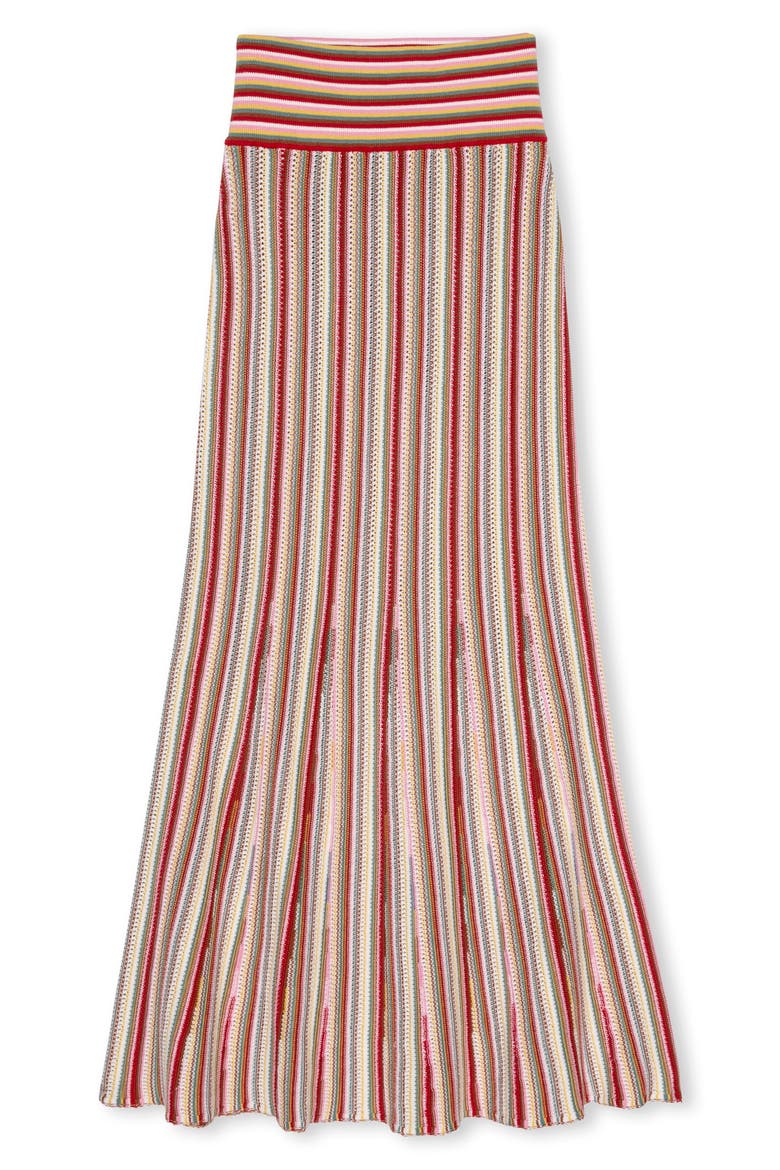 Nari Stripe Cotton Knit Skirt, Alternate, color, HAVANA STRIPE