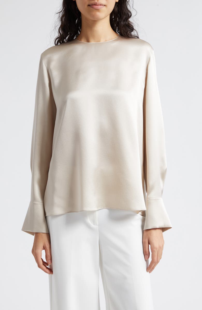 Vince Long Sleeve Silk Top, Main, color,