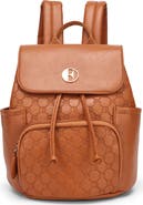 ELLE Compass 10L Vegan Leather Monogram Mini Backpack