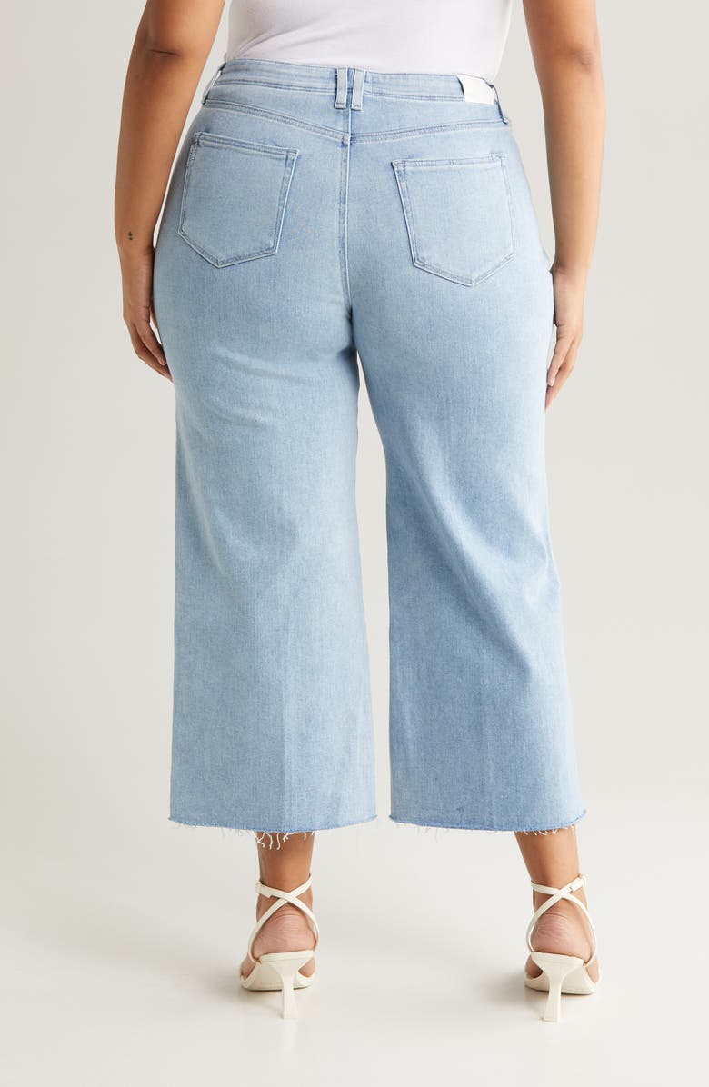 PAIGE Anessa Raw Hem Wide Leg Jeans, Alternate, color, Shooting Star