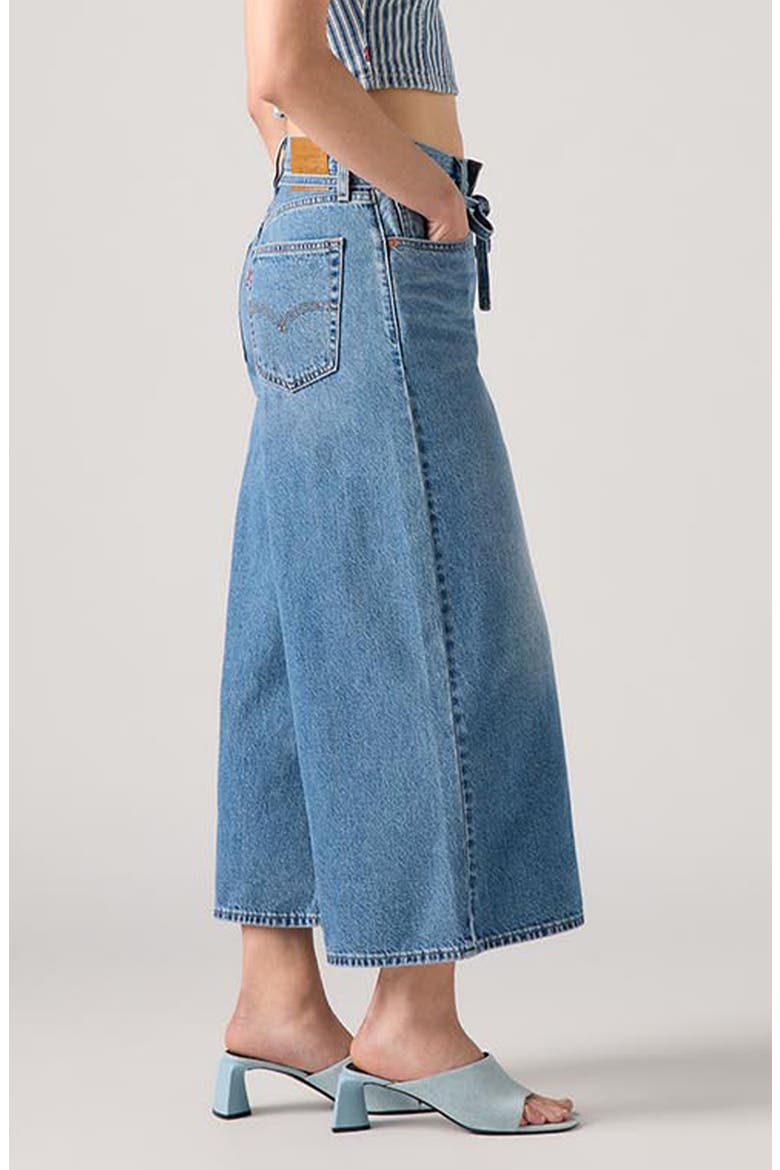 XL High Waist Wide Leg Culotte Jeans, Alternate, color, HOT AND COLD