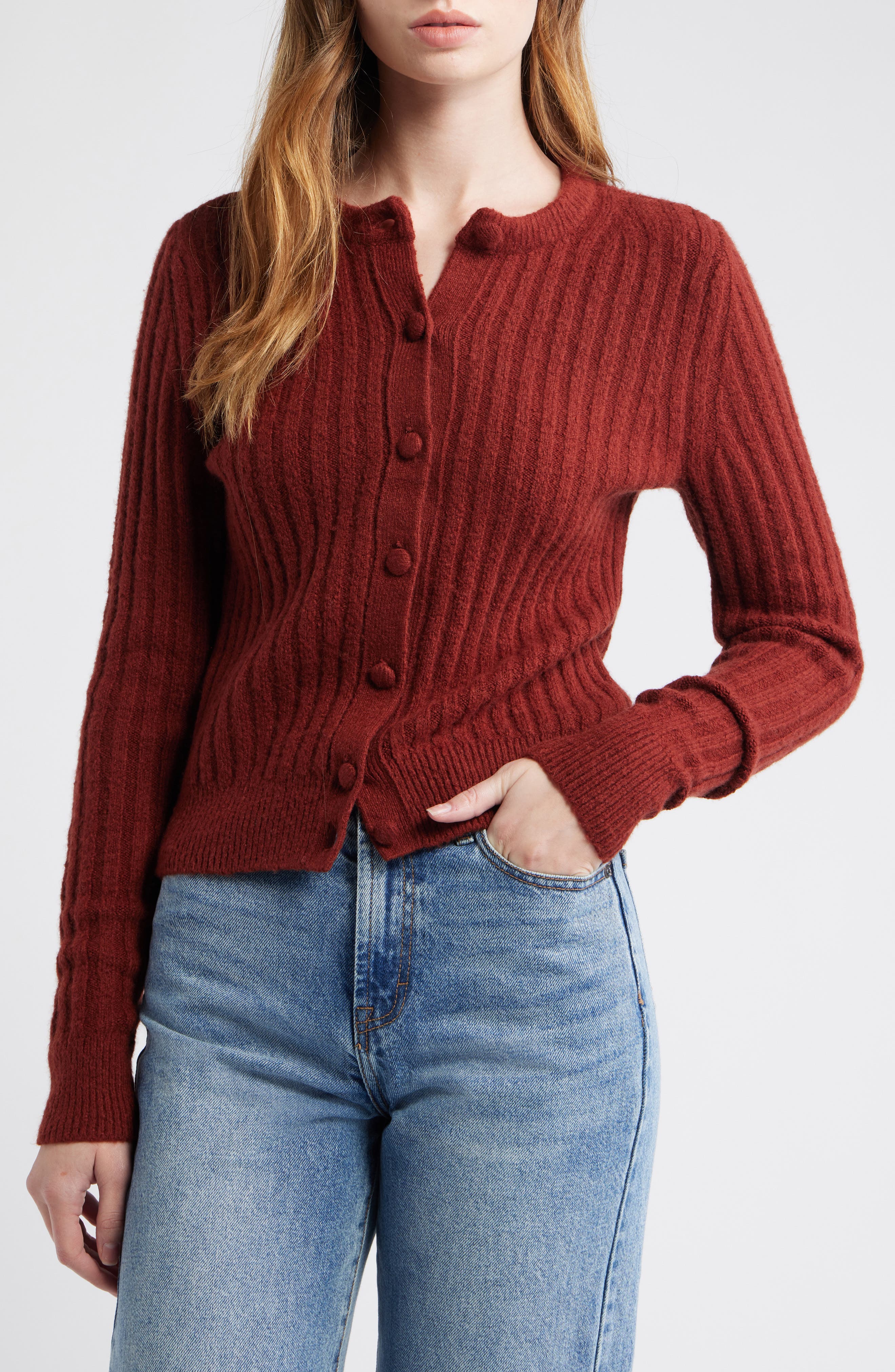 Madewell Rib Cotton & Merino Wool Blend Cardigan