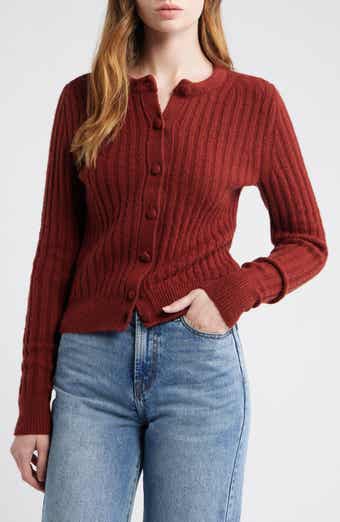 Rib Cotton & Merino Wool Blend Cardigan