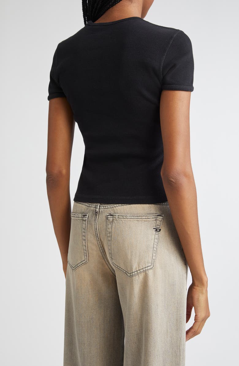DIESEL<sup>®</sup> T-Ele Rib Metallic Logo Graphic T-Shirt, Alternate, color, Black Denim