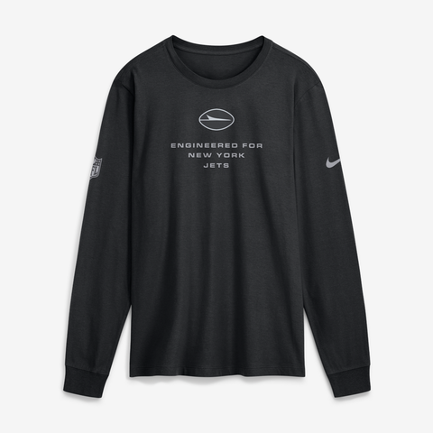 Men's Nike Black New York Jets Sideline Bold Arch Star Dri-FIT Long Sleeve T-Shirt