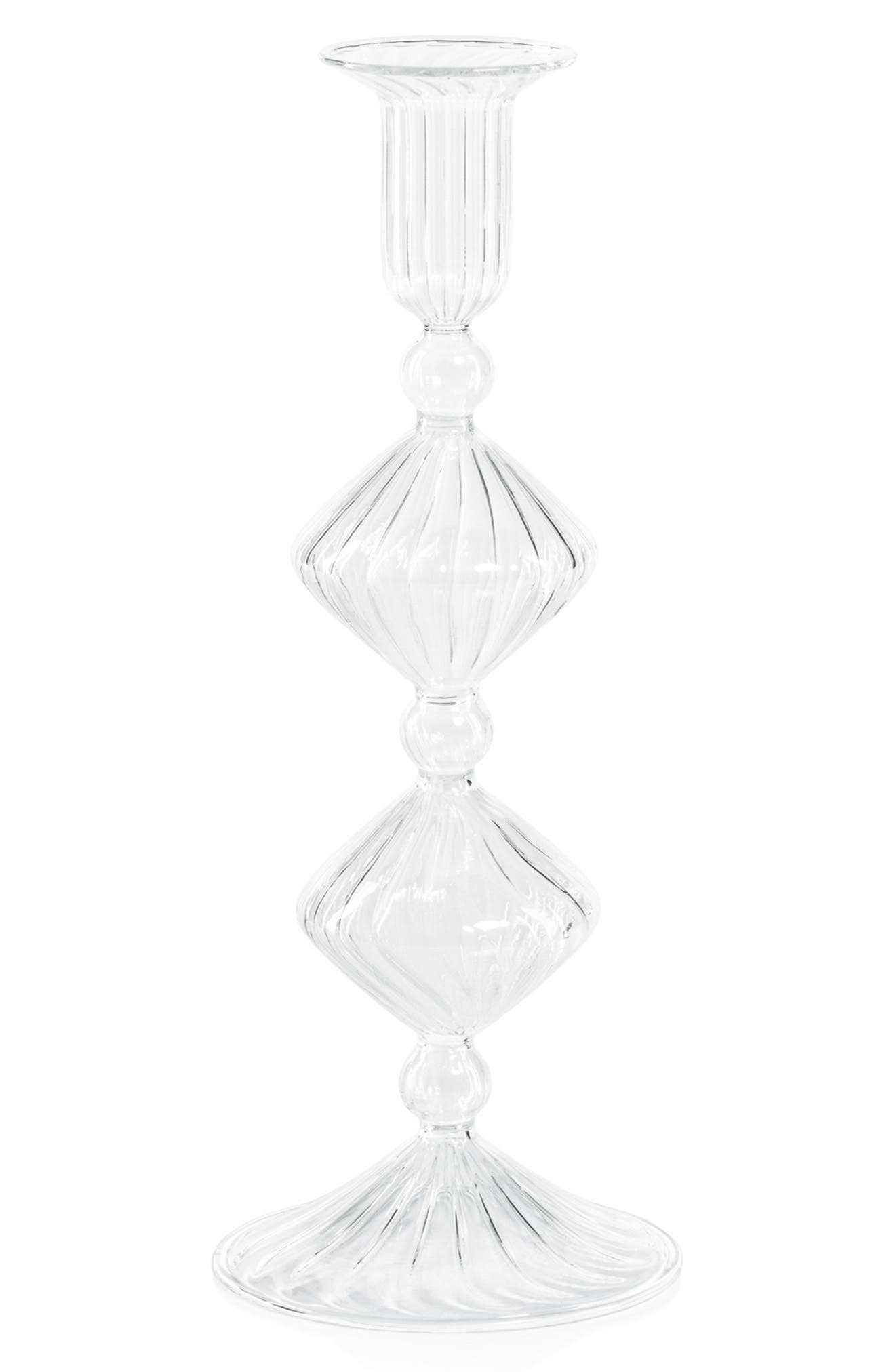 Zodax Zyrandol Set of 2 Glass Taper Candleholders