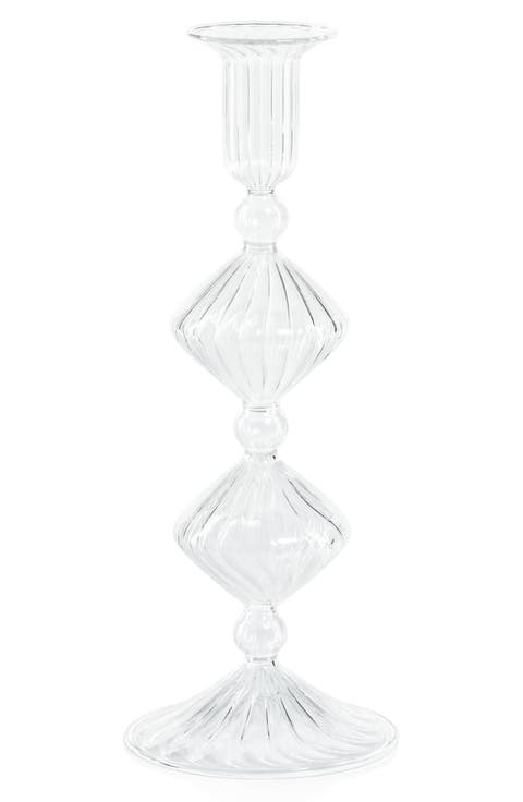 Zyrandol Set of 2 Glass Taper Candleholders