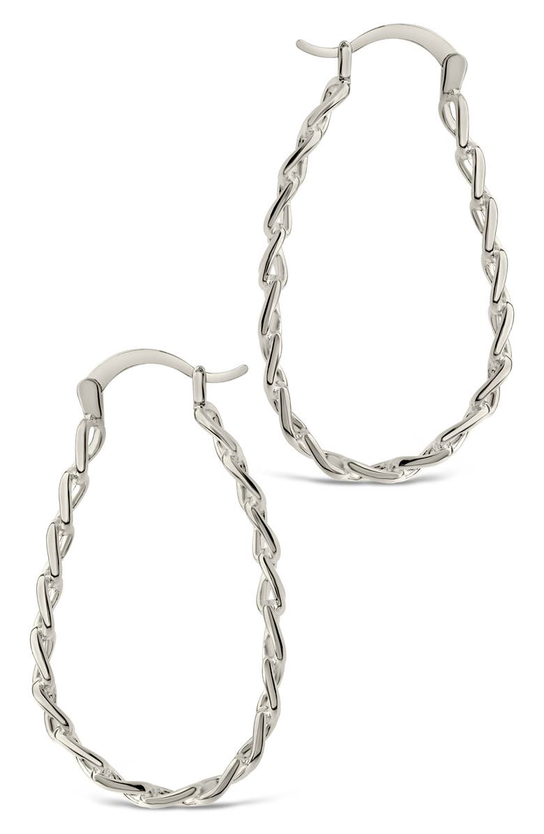 Sterling Forever Chain Link Hoop Earrings, Alternate, color, 
