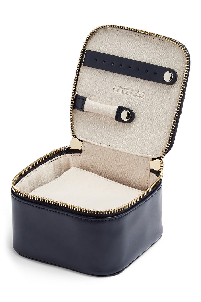 Maria Zip Jewelry Cube, Alternate, color, NAVY