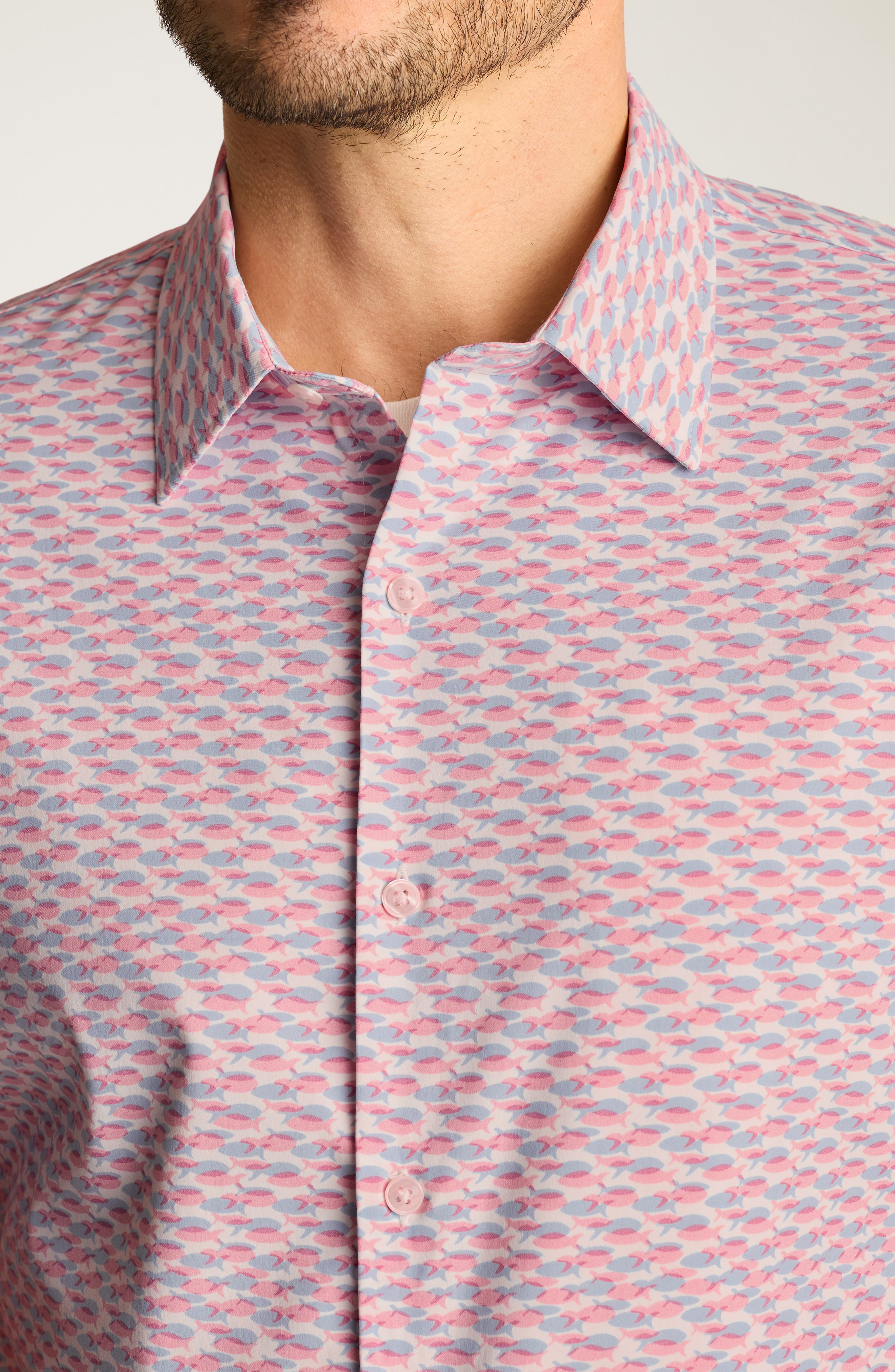 Slim Fit Tech Performance Short Sleeve Button-Up Shirt - image 2