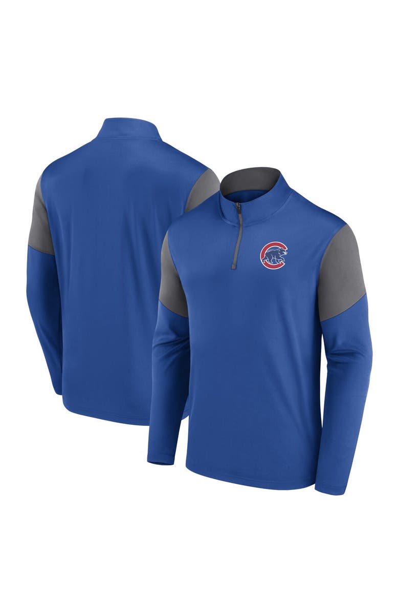 FANATICS Men's Fanatics Royal Chicago Cubs Logo Quarter-Zip Top, Main, color, 