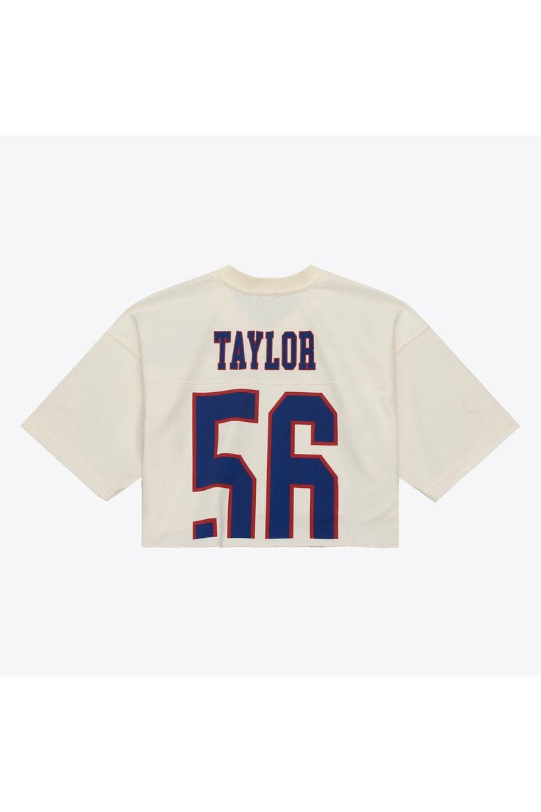 Women's Mitchell & Ness Lawrence Taylor Cream New York Giants Retired Player Cropped Fashion Jersey, Alternate, color, Cream