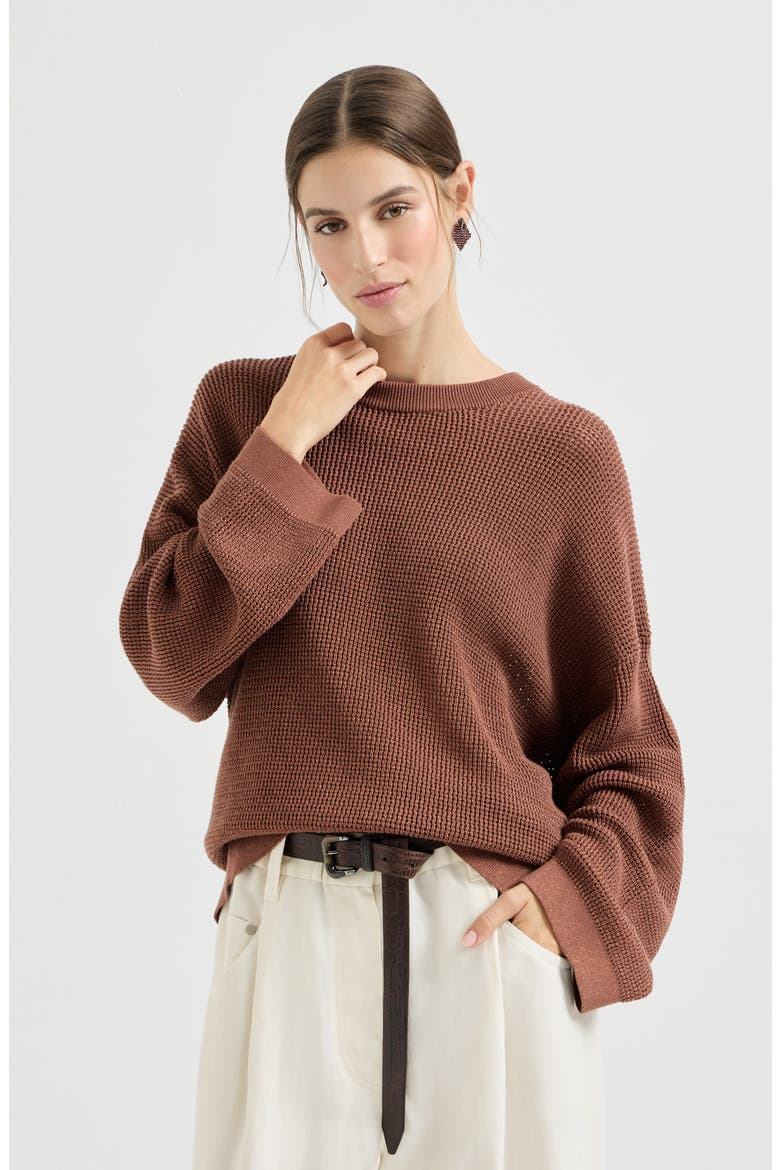 Sparkling net sweater, Main, color, Red