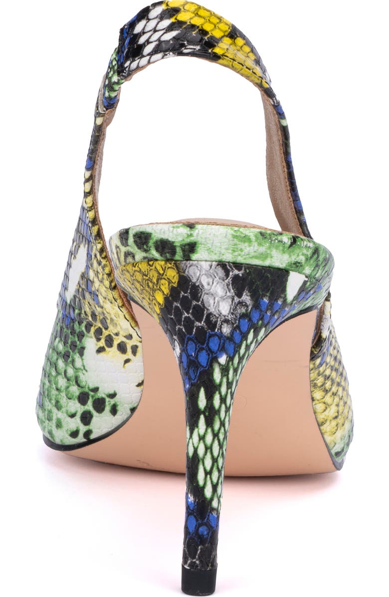 NEW YORK AND COMPANY Steph Snake Embossed Pointed Toe Slingback Pump, Alternate, color,