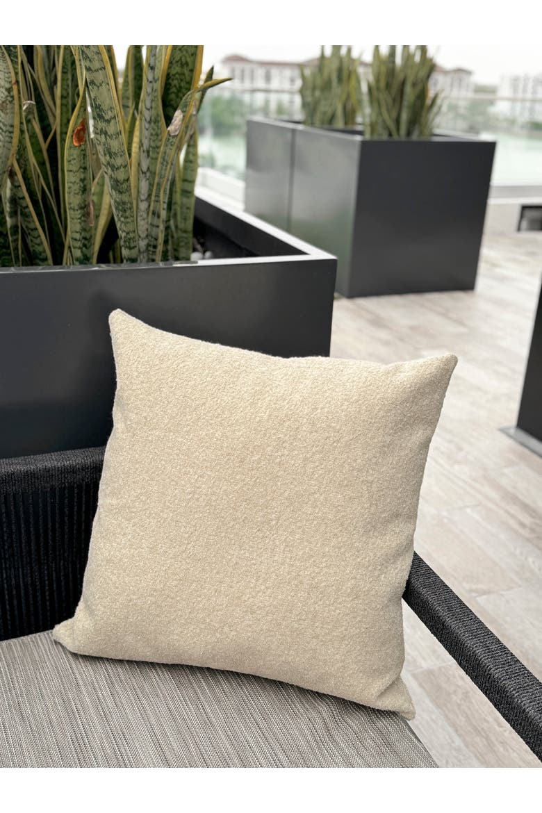 Boucle Indoor Outdoor Pillow, Alternate, color, Beige