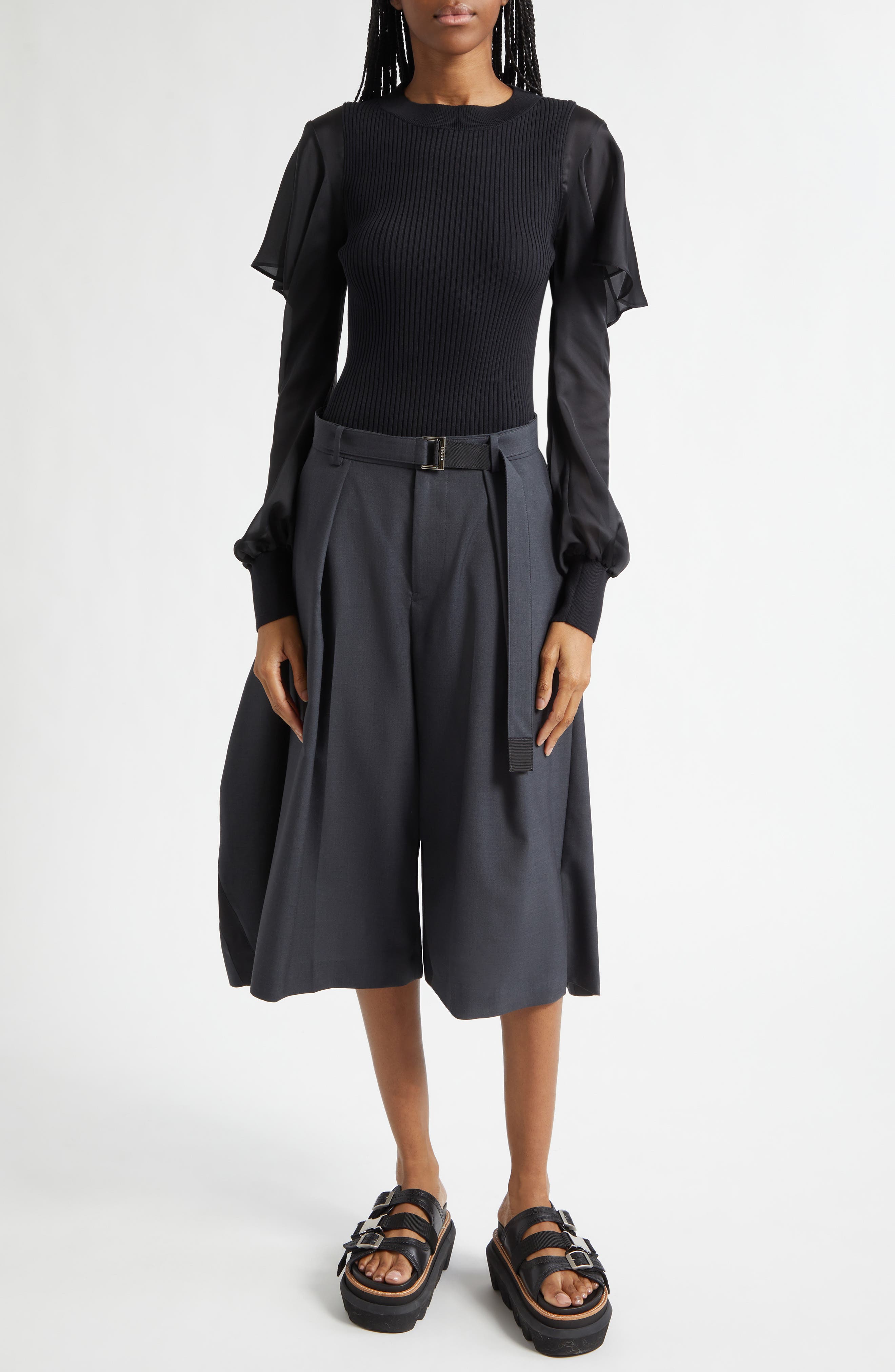 Satin x Cotton Knit Pullover - image 2