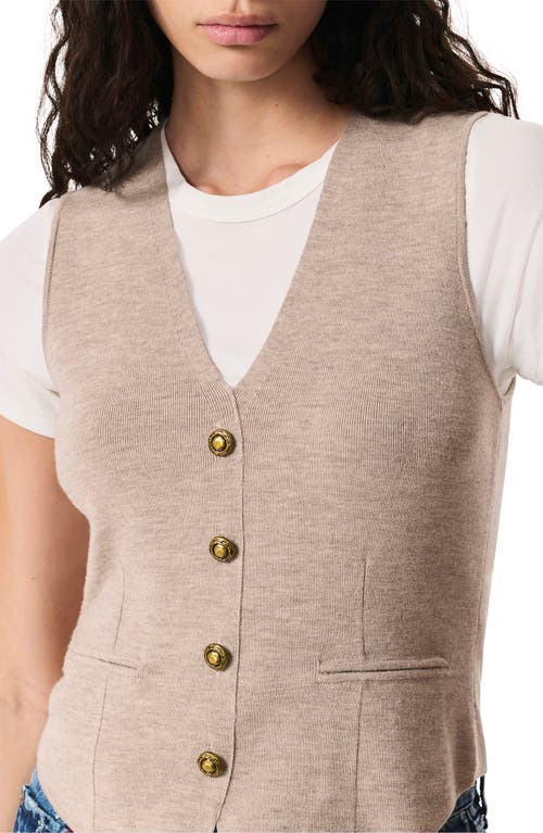 Shop Rag & Bone Ella Merino Wool Blend Sweater Vest In Dark Taupe