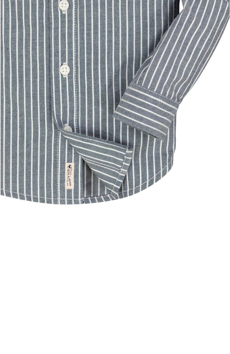 Hope & Henry Boys' Twill Button Down Shirt, Kids, Alternate, color, Light Navy Railroad Stripe