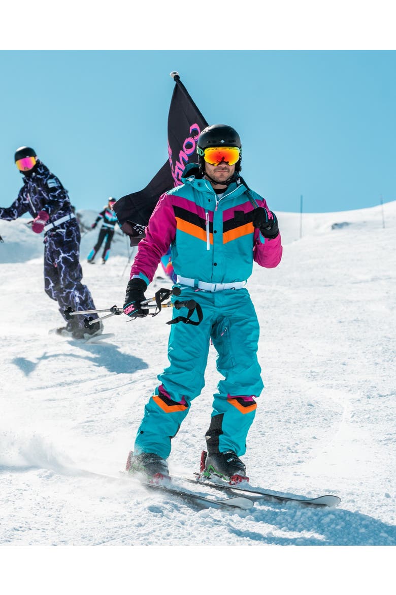 Exodus Ski Suit Men's, Alternate, color, Teal and scarlet