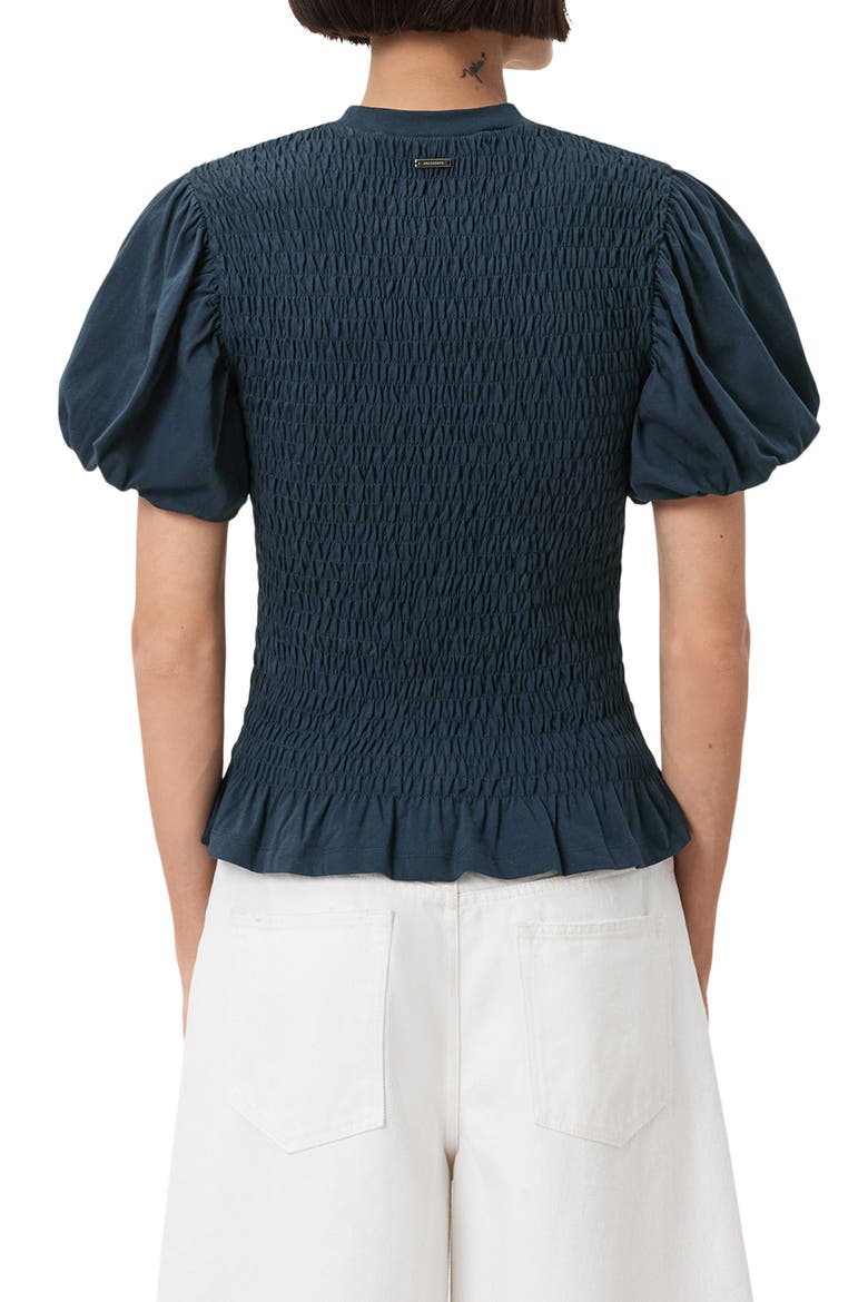 Dael Smocked Puff Sleeve Top, Alternate, color, MIDNIGHT BLUE