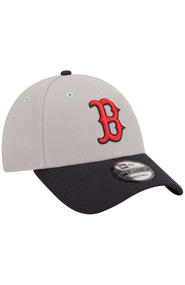 New Era Men's New Era Gray/Navy Boston Red Sox League 9FORTY Adjustable Hat, Alternate, color, 