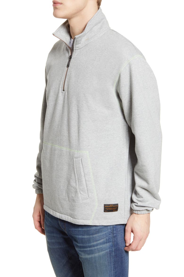 Levi's® Skate Quarter Zip Sweatshirt, Alternate, color, ROLLERSKATE GREY HEATHER