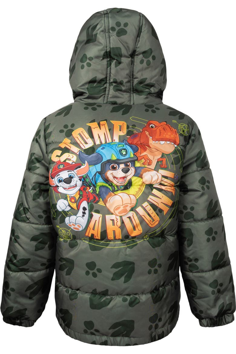 Hooded Puffer Coat, Alternate, color, Chase Marshall Olive