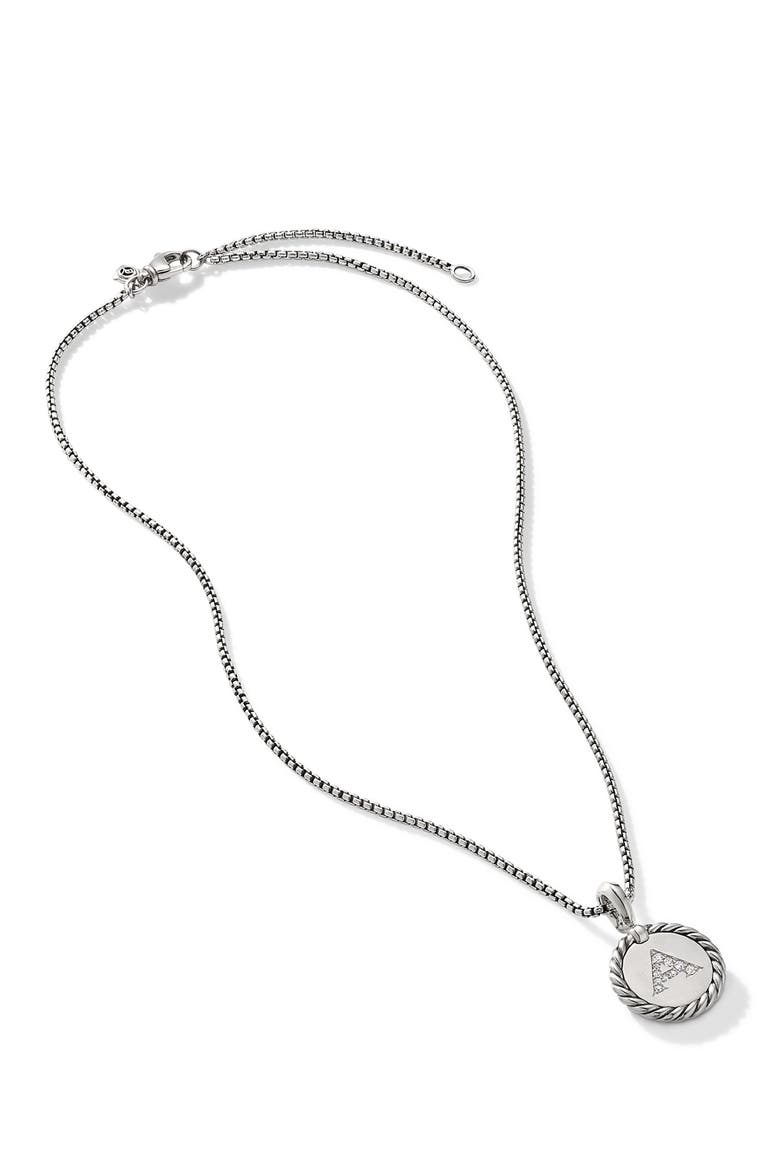 Diamond Initial Pendant, Alternate, color, SILVER-A