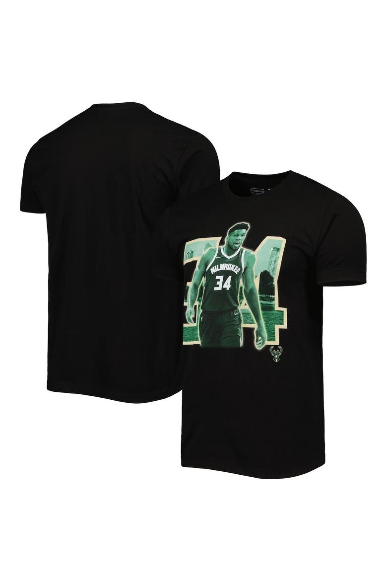 Unisex Stadium Essentials Giannis Antetokounmpo Black Milwaukee Bucks Player Skyline T-Shirt, Alternate, color, Black