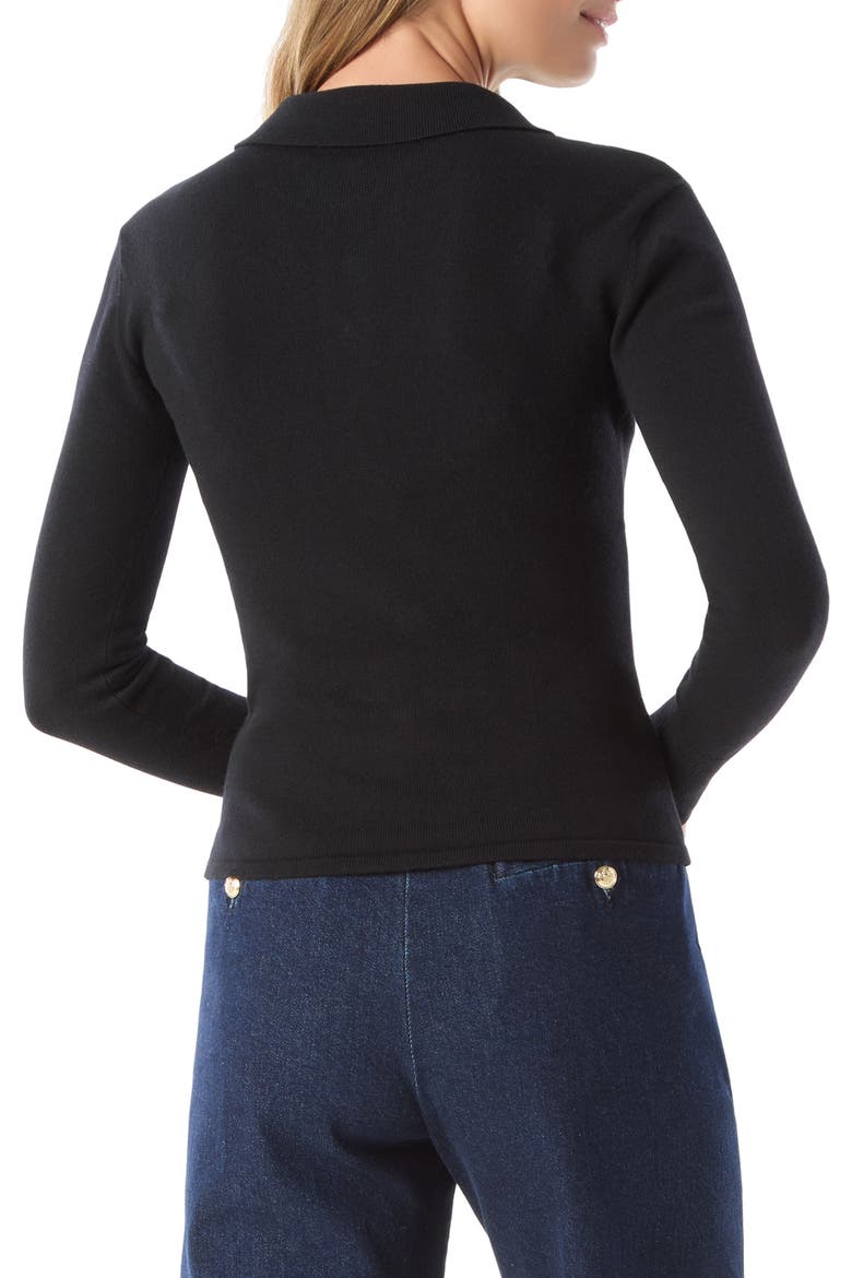 Sinead Polo Sweater, Alternate, color, BLACK