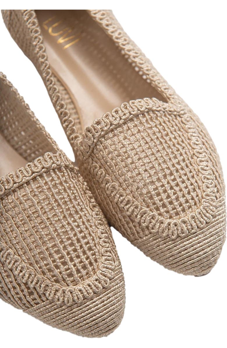 Prologue Shoes Mira Knit Ballet Flat, Alternate, color, Cream Beige Faux Leather